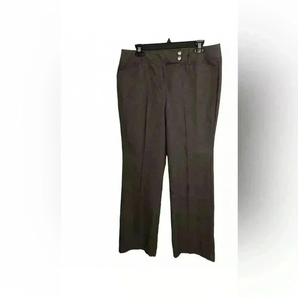 New Directions Ladies 12 Gray Dress Pants Button Front Boot Cut NWOT - Picture 1 of 3